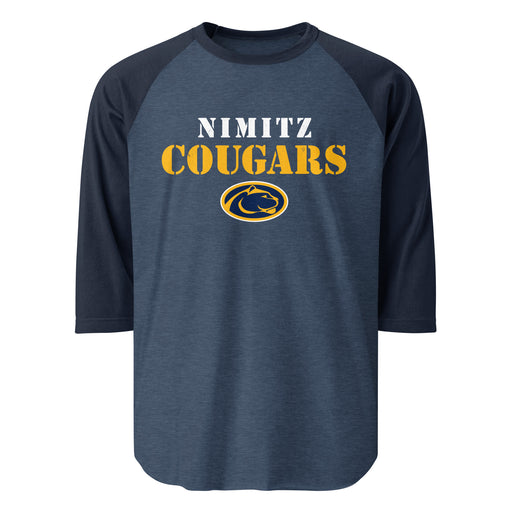 Nimitz High School Cougars Unisex 3/4 Sleeve Raglan T-shirt 017