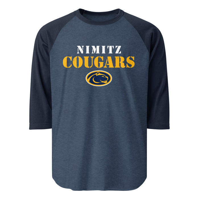 Nimitz High School Cougars Unisex 3/4 Sleeve Raglan T-shirt 017