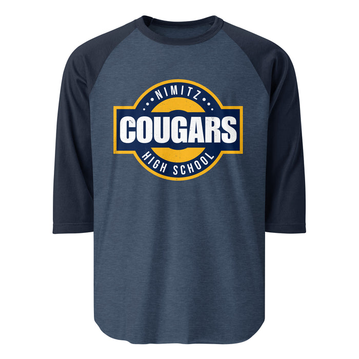 Nimitz High School Cougars Unisex 3/4 Sleeve Raglan T-shirt 011
