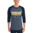 Man wearing Nimitz High School Cougars Unisex 3/4 Sleeve Raglan T-shirt 049