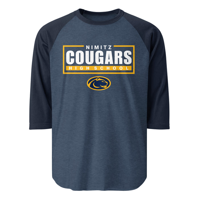 Nimitz High School Cougars Unisex 3/4 Sleeve Raglan T-shirt 049