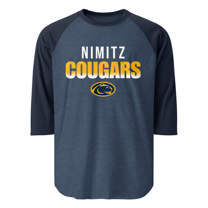Nimitz High School Cougars Unisex 3/4 Sleeve Raglan T-shirt 024