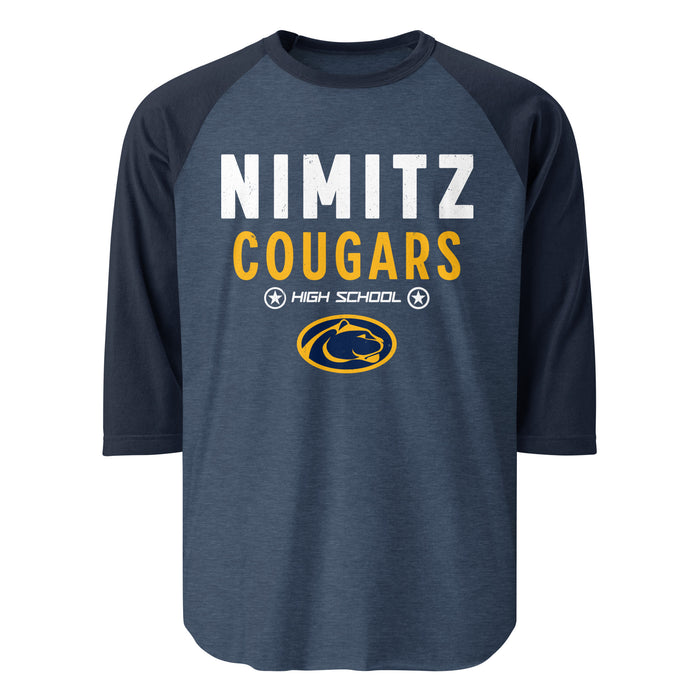 Nimitz High School Cougars Unisex 3/4 Sleeve Raglan T-shirt 003