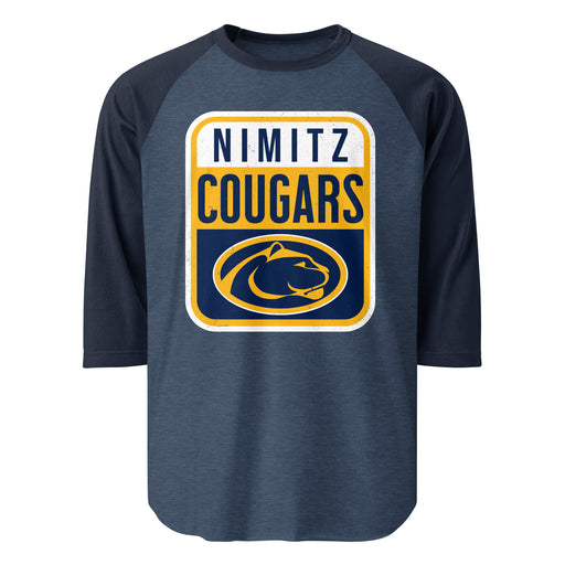 Nimitz High School Cougars Unisex 3/4 Sleeve Raglan T-shirt 001