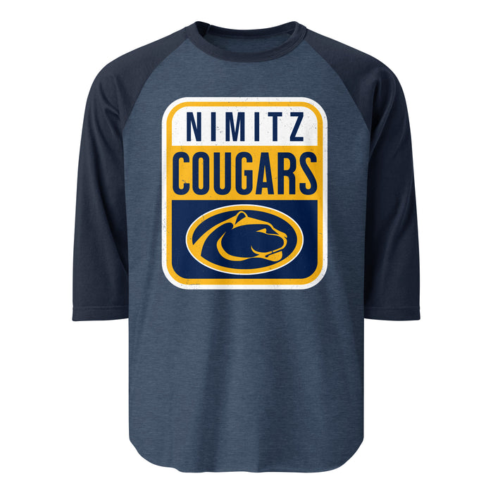 Nimitz High School Cougars Unisex 3/4 Sleeve Raglan T-shirt 001