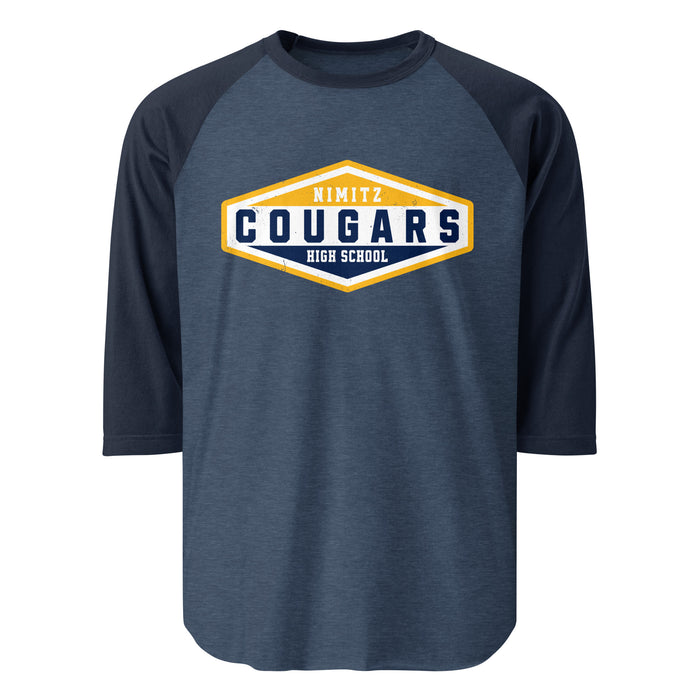Nimitz High School Cougars Unisex 3/4 Sleeve Raglan T-shirt 009