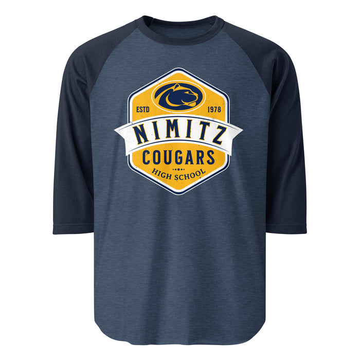 Nimitz High School Cougars Unisex 3/4 Sleeve Raglan T-shirt 209