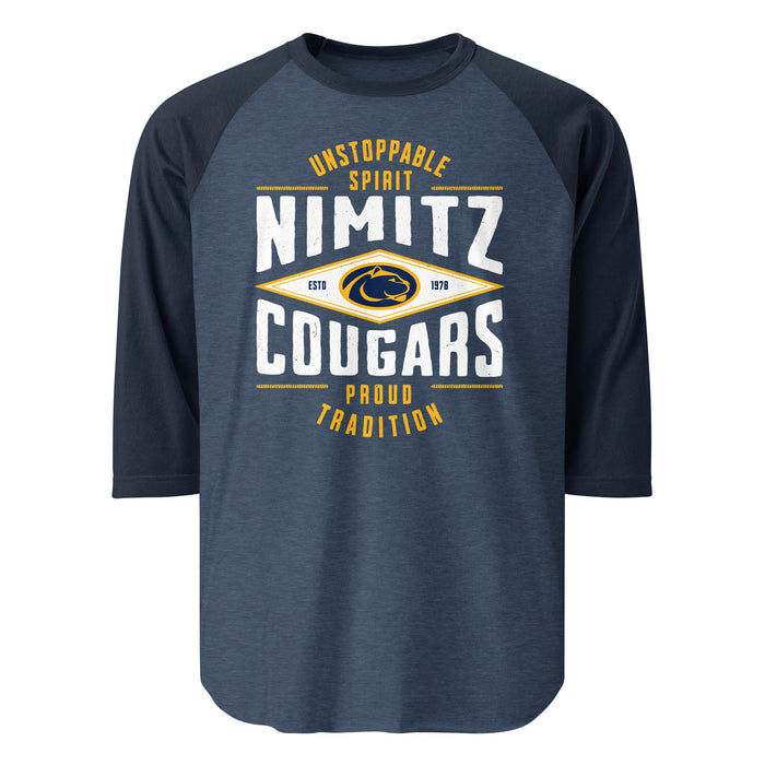 Nimitz High School Cougars Unisex 3/4 Sleeve Raglan T-shirt 210