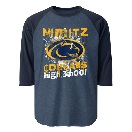 Nimitz High School Cougars Unisex 3/4 Sleeve Raglan T-shirt 205