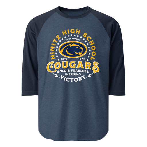 Nimitz High School Cougars Unisex 3/4 Sleeve Raglan T-shirt 206