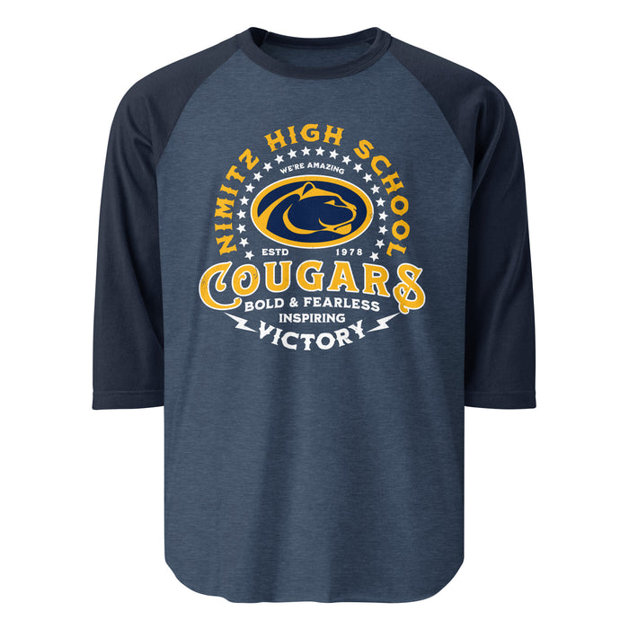 Nimitz High School Cougars Unisex 3/4 Sleeve Raglan T-shirt 206