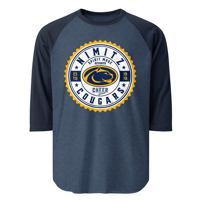 Nimitz High School Cougars Unisex 3/4 Sleeve Raglan T-shirt 203