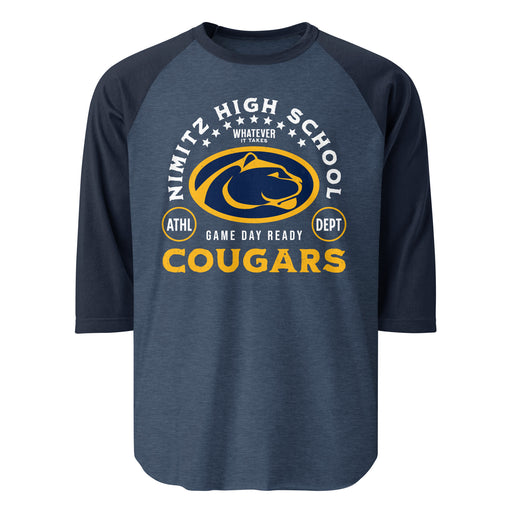 Nimitz High School Cougars Unisex 3/4 Sleeve Raglan T-shirt 208