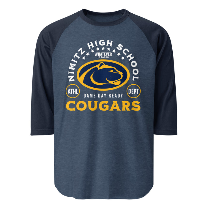 Nimitz High School Cougars Unisex 3/4 Sleeve Raglan T-shirt 208