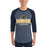 Man wearing Nimitz High School Cougars Unisex 3/4 Sleeve Raglan T-shirt 202
