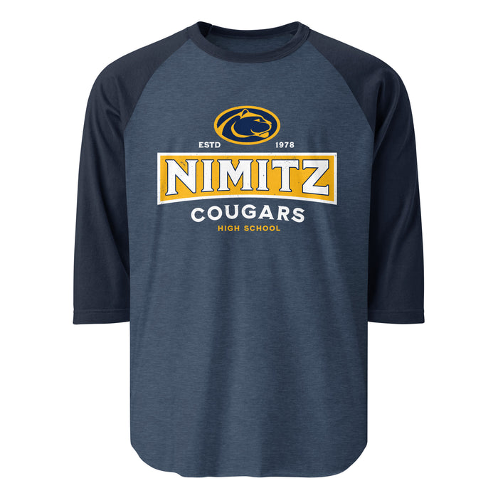 Nimitz High School Cougars Unisex 3/4 Sleeve Raglan T-shirt 202