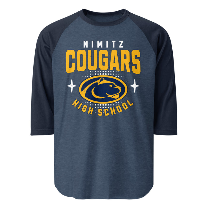 Nimitz High School Cougars Unisex 3/4 Sleeve Raglan T-shirt 204