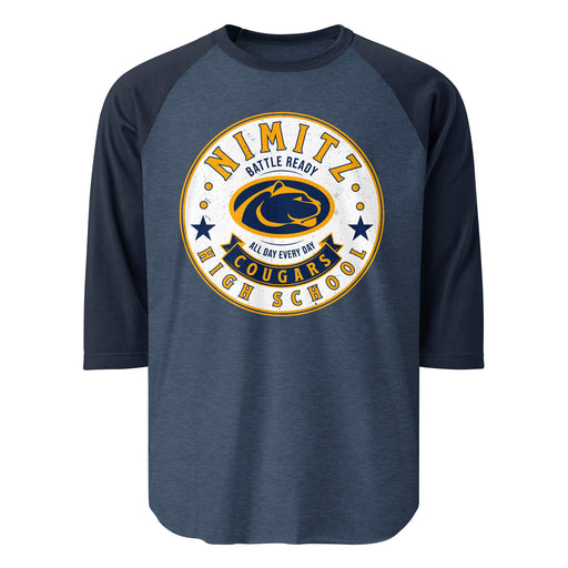 Nimitz High School Cougars Unisex 3/4 Sleeve Raglan T-shirt 215