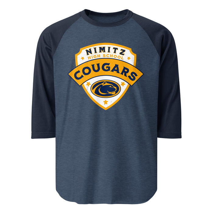 Nimitz High School Cougars Unisex 3/4 Sleeve Raglan T-shirt 221