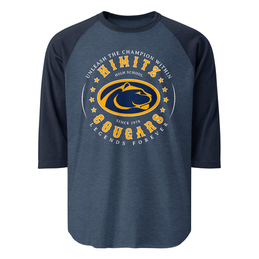 Nimitz High School Cougars Unisex 3/4 Sleeve Raglan T-shirt 214