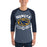 Man wearing Nimitz High School Cougars Unisex 3/4 Sleeve Raglan T-shirt 228