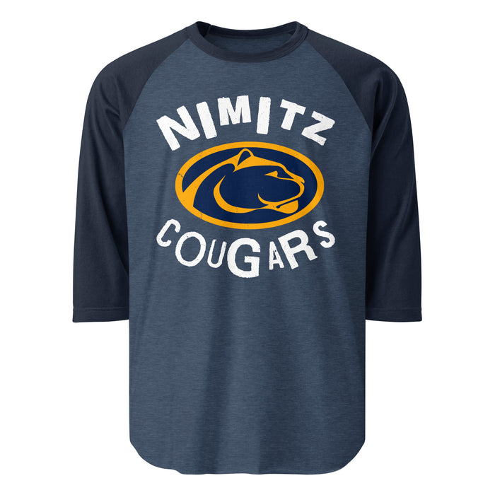 Nimitz High School Cougars Unisex 3/4 Sleeve Raglan T-shirt 228