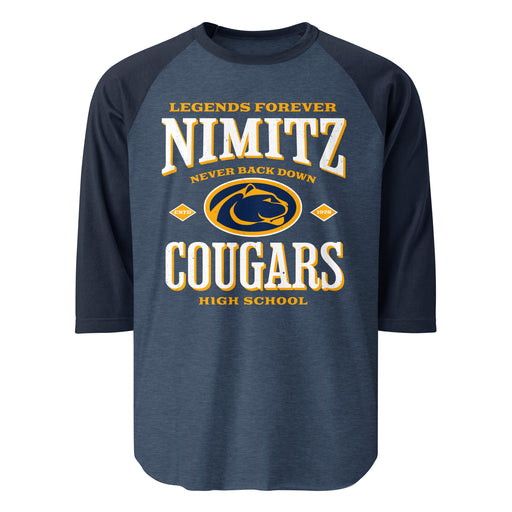 Nimitz High School Cougars Unisex 3/4 Sleeve Raglan T-shirt 230