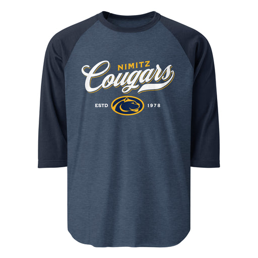 Nimitz High School Cougars Unisex 3/4 Sleeve Raglan T-shirt 226
