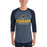 Man wearing Nimitz High School Cougars Unisex 3/4 Sleeve Raglan T-shirt 222