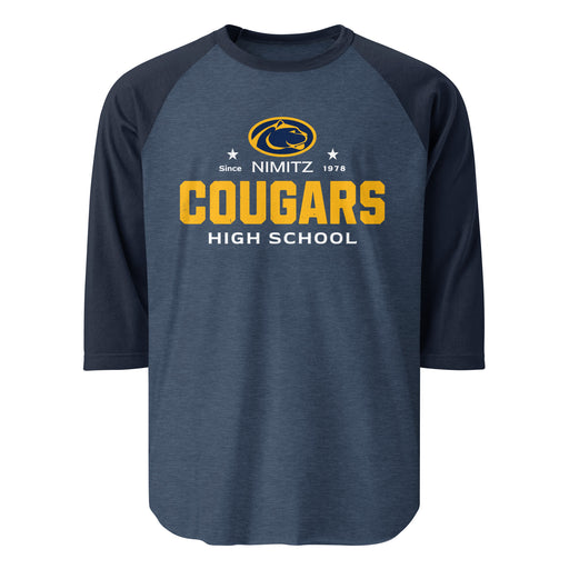 Nimitz High School Cougars Unisex 3/4 Sleeve Raglan T-shirt 222