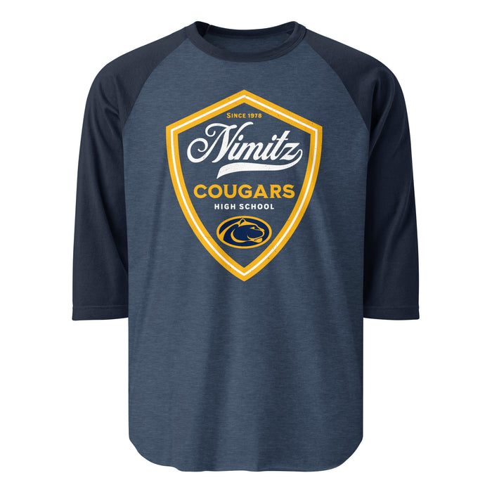 Nimitz High School Cougars Unisex 3/4 Sleeve Raglan T-shirt 225