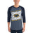 Man wearing Nimitz High School Cougars Unisex 3/4 Sleeve Raglan T-shirt 223