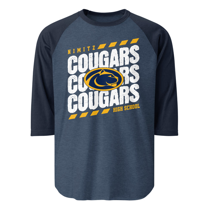 Nimitz High School Cougars Unisex 3/4 Sleeve Raglan T-shirt 223