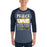 Man wearing Nimitz High School Cougars Unisex 3/4 Sleeve Raglan T-shirt 240