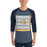 Man wearing Nimitz High School Cougars Unisex 3/4 Sleeve Raglan T-shirt 235