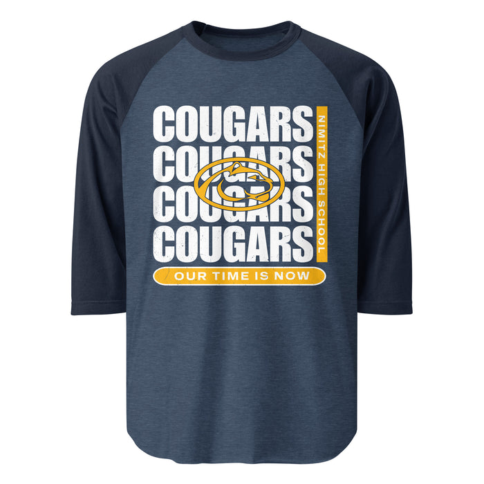 Nimitz High School Cougars Unisex 3/4 Sleeve Raglan T-shirt 235