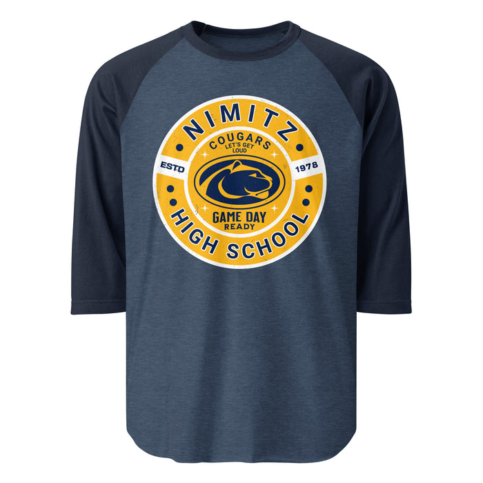 Nimitz High School Cougars Unisex 3/4 Sleeve Raglan T-shirt 239