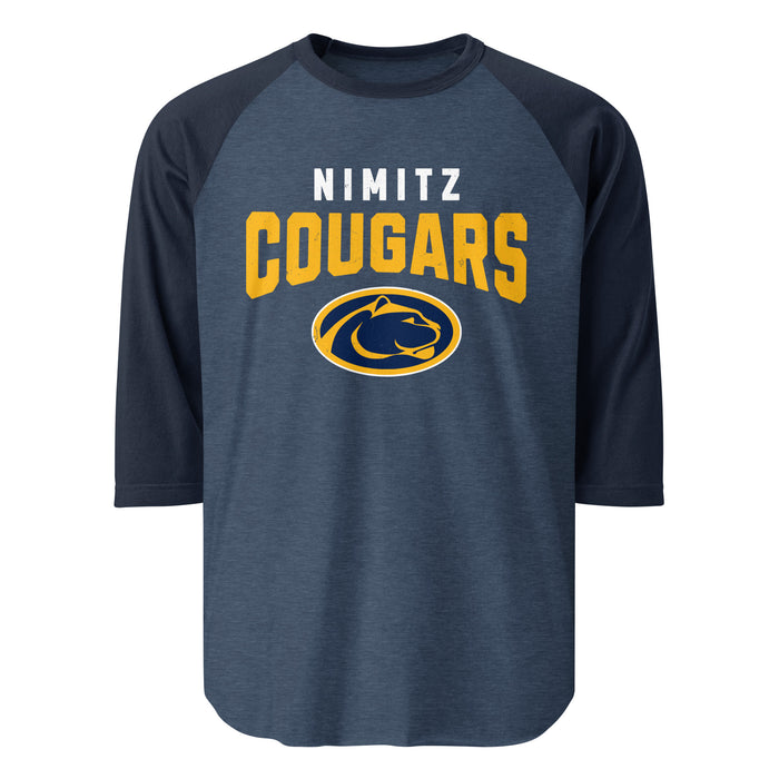 Nimitz High School Cougars Unisex 3/4 Sleeve Raglan T-shirt 234
