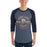 Man wearing Seven Lakes High School Spartans Unisex 3/4 sleeve Raglan T-shirt 201