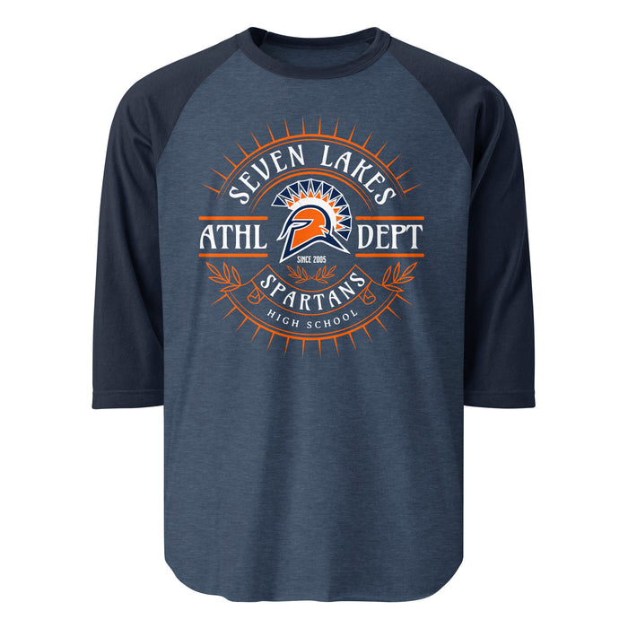 Seven Lakes High School Spartans Unisex 3/4 sleeve Raglan T-shirt 201