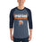 Man wearing Seven Lakes High School Spartans Unisex 3/4 sleeve Raglan T-shirt 049