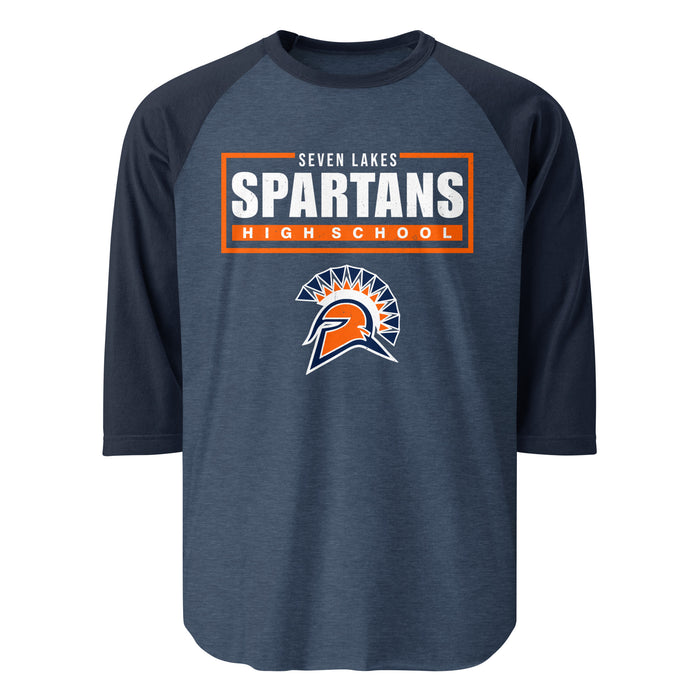 Seven Lakes High School Spartans Unisex 3/4 sleeve Raglan T-shirt 049
