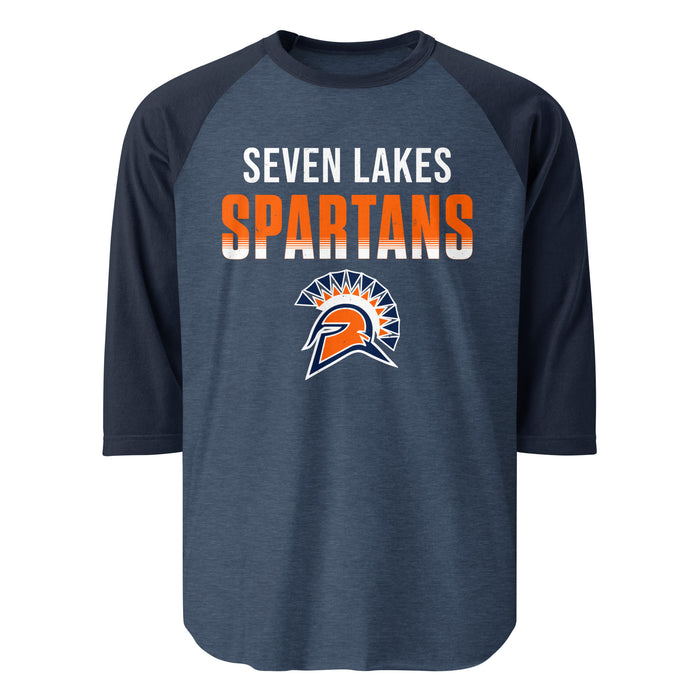 Seven Lakes High School Spartans Unisex 3/4 sleeve Raglan T-shirt 024