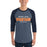 Man wearing Seven Lakes High School Spartans Unisex 3/4 sleeve Raglan T-shirt 002