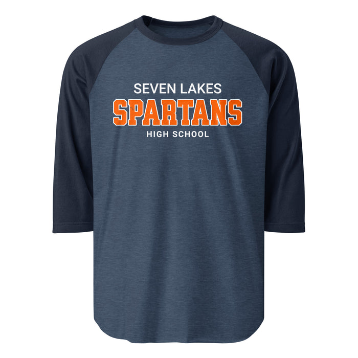 Seven Lakes High School Spartans Unisex 3/4 sleeve Raglan T-shirt 002