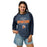 Woman wearing Seven Lakes High School Spartans Unisex 3/4 sleeve Raglan T-shirt 040