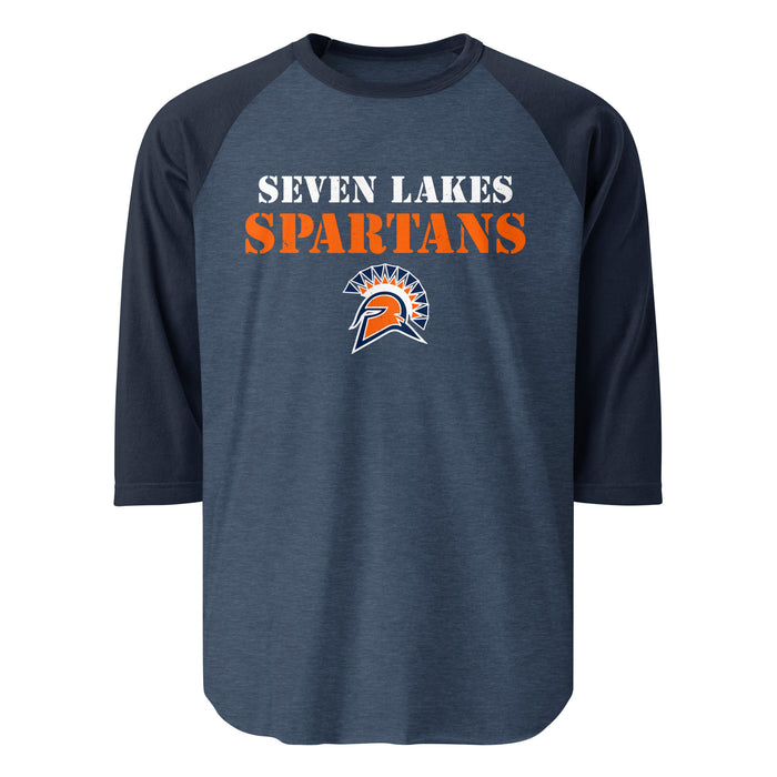 Seven Lakes High School Spartans Unisex 3/4 sleeve Raglan T-shirt 017