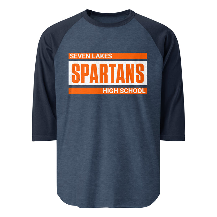 Seven Lakes High School Spartans Unisex 3/4 sleeve Raglan T-shirt 098