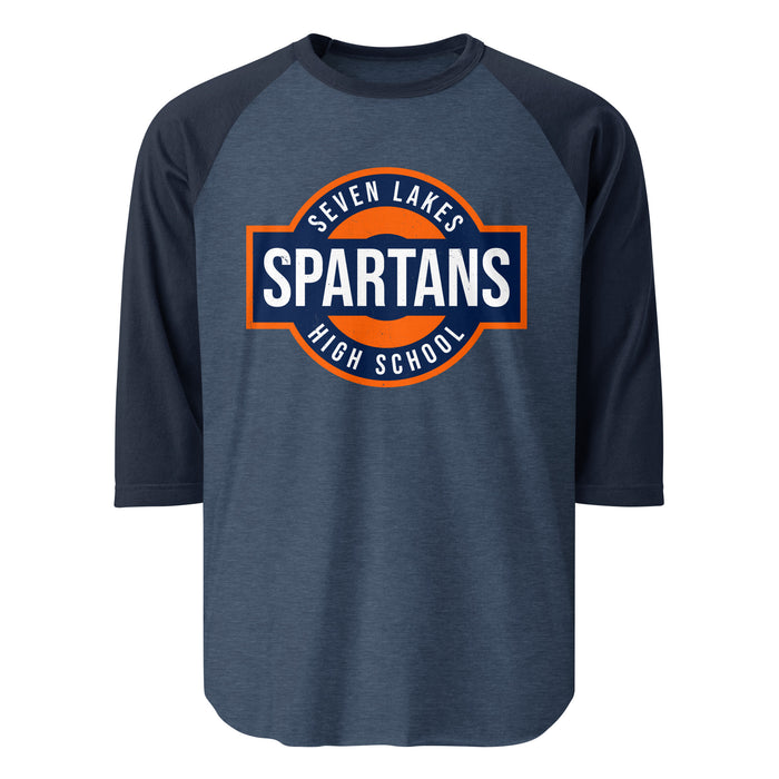 Seven Lakes High School Spartans Unisex 3/4 sleeve Raglan T-shirt 011