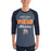 Man wearing Seven Lakes High School Spartans Unisex 3/4 sleeve Raglan T-shirt 034